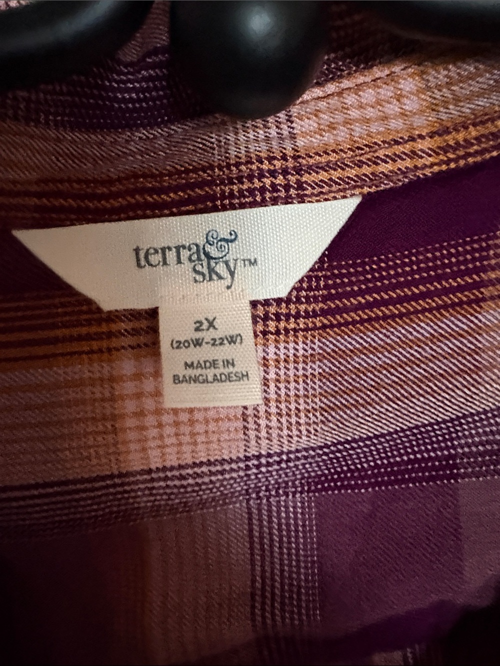 Market & Spruce Purple and Cream Plaid Button-Up Shirt - Picture 2 of 3
